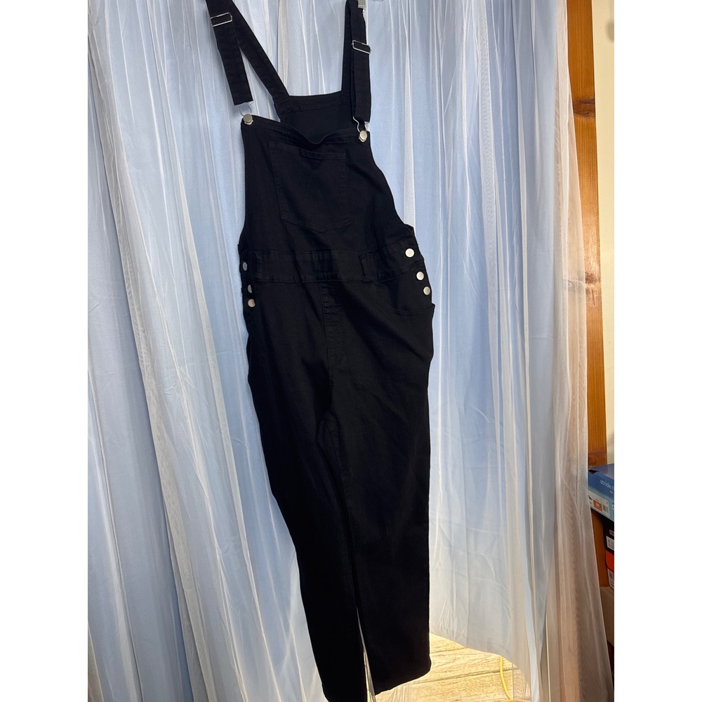 SHEIN Overalls Womens 4XL C1V2PL715Y Black Denim EUC
